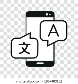 Imagen vectorial. Icono de un traductor móvil.