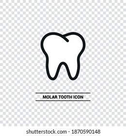 Vector image. Icon of a molar. Tooth image.
