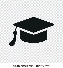 Vector Image. Icon Of A Mortarboard. Transparent Background.