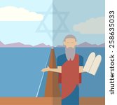 Vector image of an icon of Moses