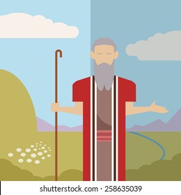 Vector image of an icon of Moses