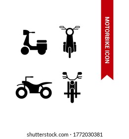 Vector image. Icon of a motorcycle. Basic solid icon.