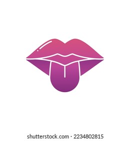 vector image icon of mouth sticking out tongue on white background
