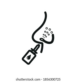 Vector image. Icon of a nose. Image to line.