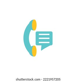 Vektorbild-Symbol eines Offhakentelefons mit Dialogwolke auf weißem Hintergrund
