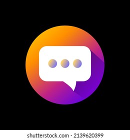 Vector image. Icon on a black background. message. Notification.