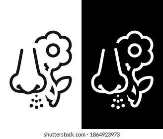 Imagen vectorial. Icono de una persona con alergias. Imagen de alergia al polen.