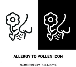 Vector image. Icon of a person with allergies. Pollen allergy image.