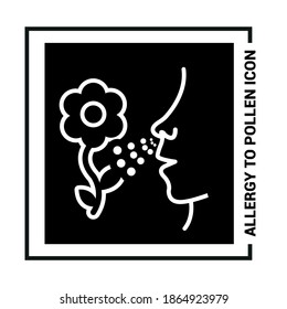 Vector image. Icon of a person with allergies. Pollen allergy image.
