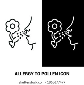 Vector image. Icon of a person with allergies. Pollen allergy image.