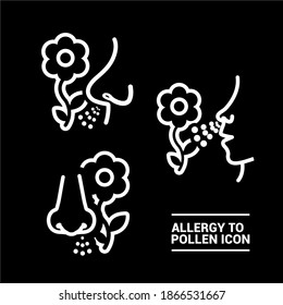 Imagen vectorial. Icono de una persona con alergias. Imagen de alergia al polen.