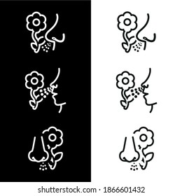 Vector image. Icon of a person with allergies. Pollen allergy image.