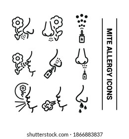 Imagen vectorial. Icono de una persona con alergias. Imagen de alergia al polen.