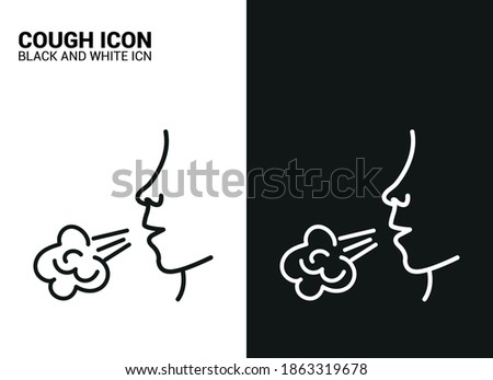 Vector image. Icon of a person coughing. Image of allergy or illness.