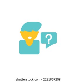 vector image icon person icon with dialog cloud with white background