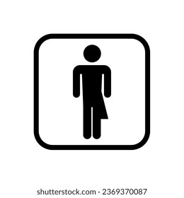 Imagen vectorial de un ícono de una persona de género neutro, un ícono para un baño