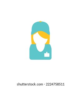 vector image icon of person with nurse uniform with white background