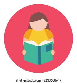 vector image icon of person reading a book on white background