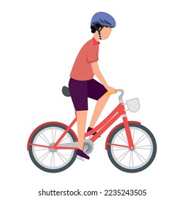 vector image icon of person riding bicycle with white background
