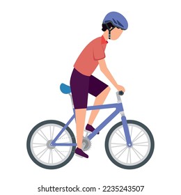 vector image icon of person riding bicycle with white background