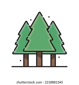 vector image icon of a pine type trees white background