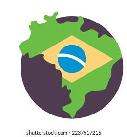 Vektorsymbol der Repräsentanz Brasiliens mit weißem Hintergrund