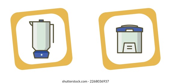 vector image icon set of household elements with white background