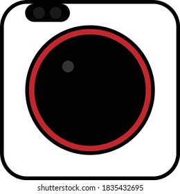 Vector image of the icon of a small compact square camera
