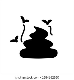 Vector image. Icon of a smelly poop. Solid image.