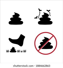 Vector image. Icon of a smelly poop. Solid image.