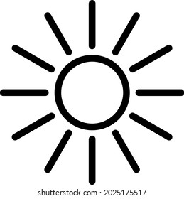 Vector image (icon) of the sun with rays.