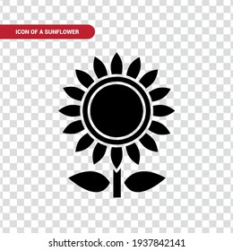 Vector image. Icon of a sunflower.
