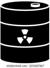 Vector image (icon, symbol) of a barrel with a radiation icon