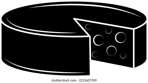 Vector image (icon, symbol) of a cheese head, with a cut out sector