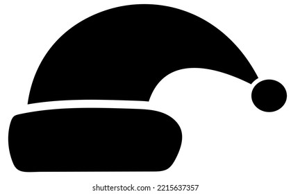 Vector image (icon, symbol) of a Christmas hat with a pompom