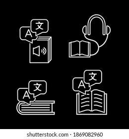 Imagen vectorial. Icono de un libro de traductores. Imagen de Languages・.