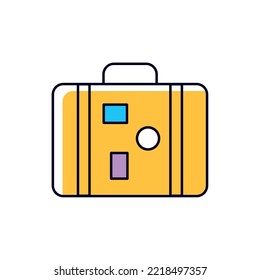icono de imagen vectorial de una maleta de viaje sobre un fondo blanco