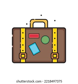 vector image icon of a travel suitcase on a white background