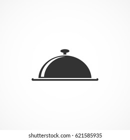 Vector image of icon tray with lid.Sign of food.