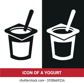 Vector image. Icon of a yogurt.