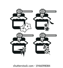 Vector image. Icons of different types of honey.