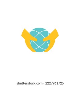 vector image icons of a hand grabbing a circle with white background
