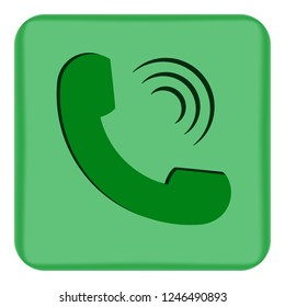 Vector image icons of the handset of green color