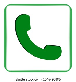 Vector image icons of the handset of green color