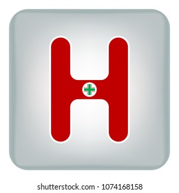 Vector image icons with the letter H red. Help icon