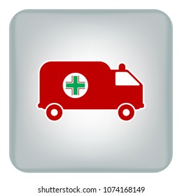 Vector image icons with medical car