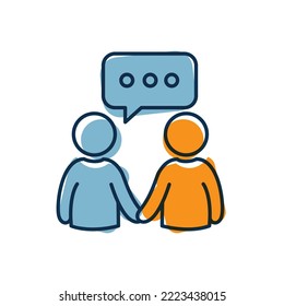 iconos de imágenes vectoriales de personas con burbujas de voz con fondo blanco