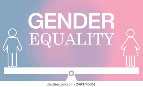Vector image illustrating gender equality with male and female. Ideal for copy space background and promoting gender equality concepts, gender equality campaigns and educational materials. Wallpaper.