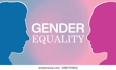 Vector image illustrating gender equality with male and female. Ideal for copy space background and promoting gender equality concepts, gender equality campaigns and educational materials. Wallpaper.
