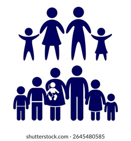 vector image illustration of character with family